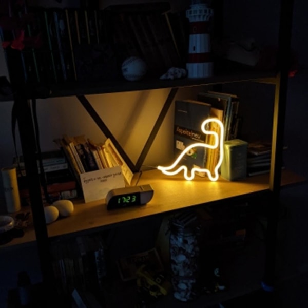 Dinosaur Neonskylt Ledljus Väggdekoration Rumsinredning Söt Nattljus Present Barn Barn Flicka Present Födelsedagsfest Estetiskt ljus