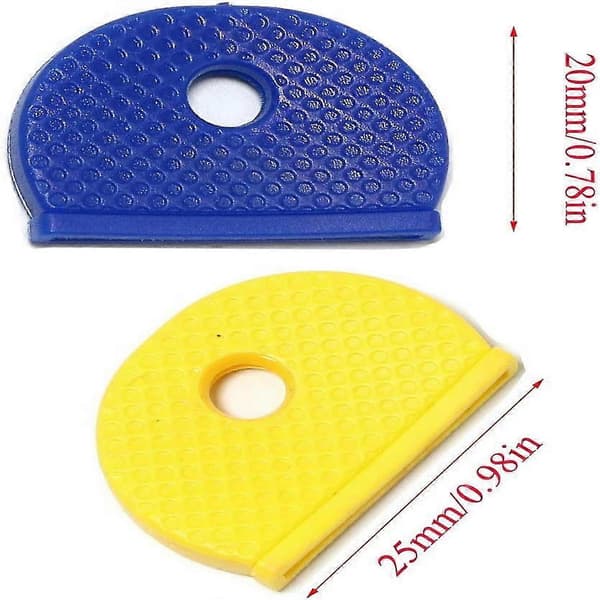 12 stk. PVC-plastnøglehætter i 4 assorterede farver Identificer din nøgle