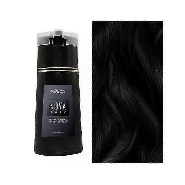Nova Hårfarve Shampoo, Nova Hår Instant Farve Shampoo, Hårfarvningsshampoo til hår - HF (Sort)