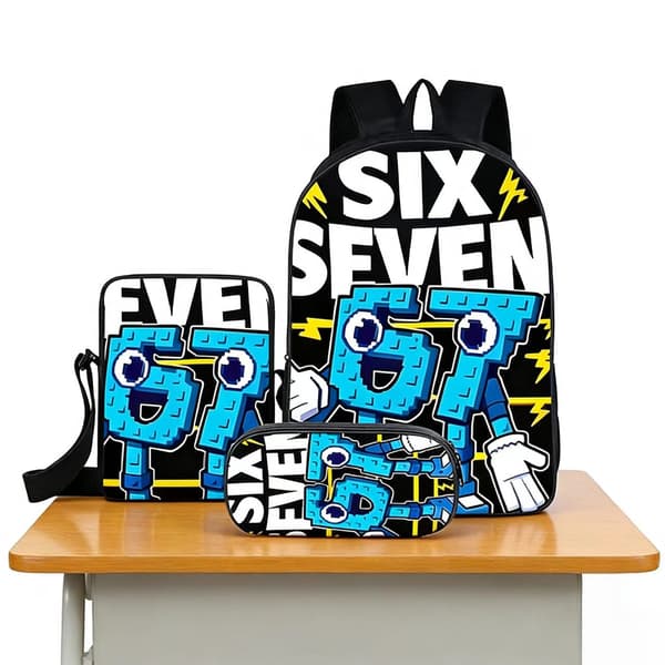 Six Seven Kids Backpack, Spacious School Bag for Students, Casual School Backpack with Storage Compartments*Simple Pencil Case*11 11