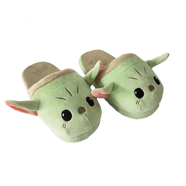 Baby Yoda Tofflor Anime Plyschtofflor Hem Bomullsskor Varma Inomhustofflor