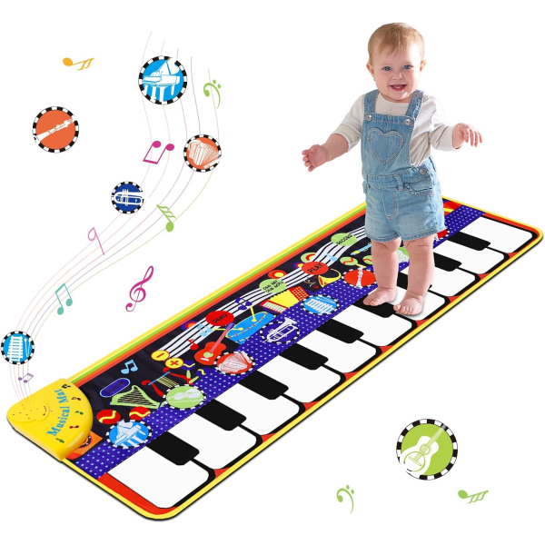 Musical Piano Mat for Toddlers - 28 Music Sounds Floor Piano Keyboard Dance Playmat - Toy & Gift for Kids 1-5 Years Old Boys Girls