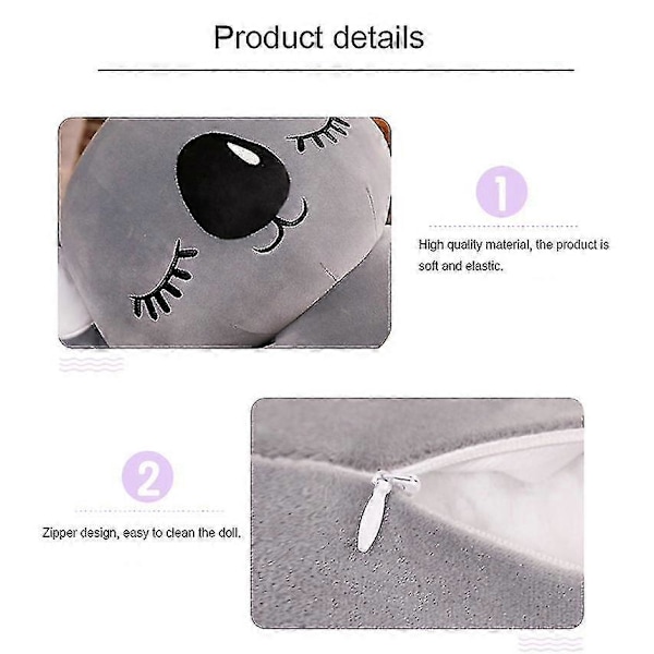 Koala Plyschleksak Mjuk Cartoon Djur Koala Fylld Djurleksak Säng Soffa Kudde Sov Kudde Vänner Present (Flera Tillgängliga) grey 35cm