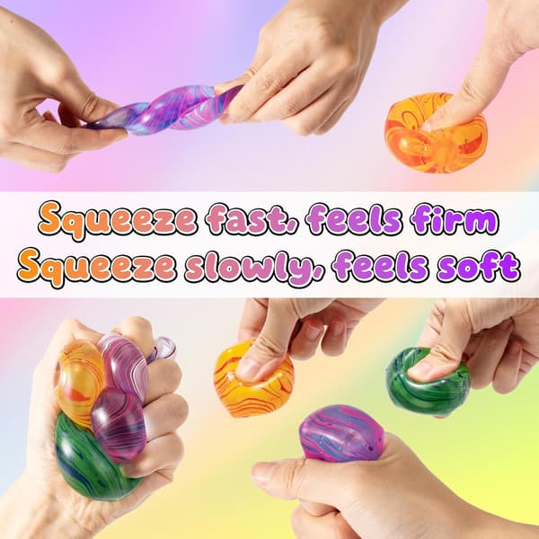 4-pak Squishy Fidget Legetøj Stress Cube Bulk, Squishies Langsomt Stigende Stressbolde til Voksne Børn, Sensorisk Fidget Legetøj til Angstlindring, Lille Squishy
