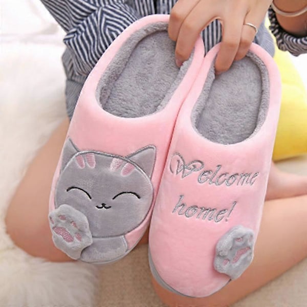 Damskor Komfort Korall Fleecetofflor Fuzzy Plush Foder Halkskydd Inomhus & Utomhus Pink S All Inclusive