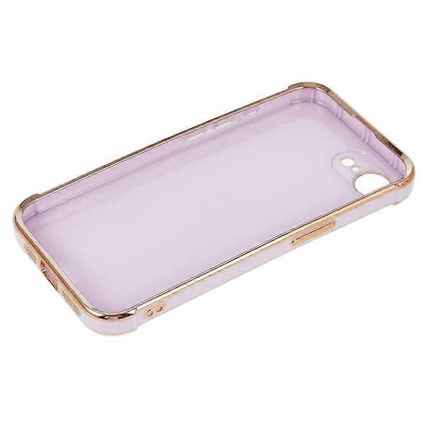 Case for iPhone 16e, Love Pattern, TPU Phone Case, Electroplated Edge (Purple)