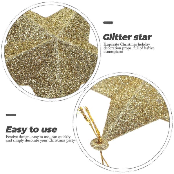 DIY Glitter Stjerne Julevedhæng til dekoration 1 sæt Gyldent sæt
