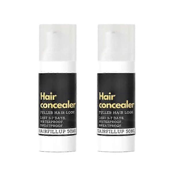 Hår Concealer Sort 50ml, Forbedr Hårgrænsepudder til Kvinder Mænd 2pcs