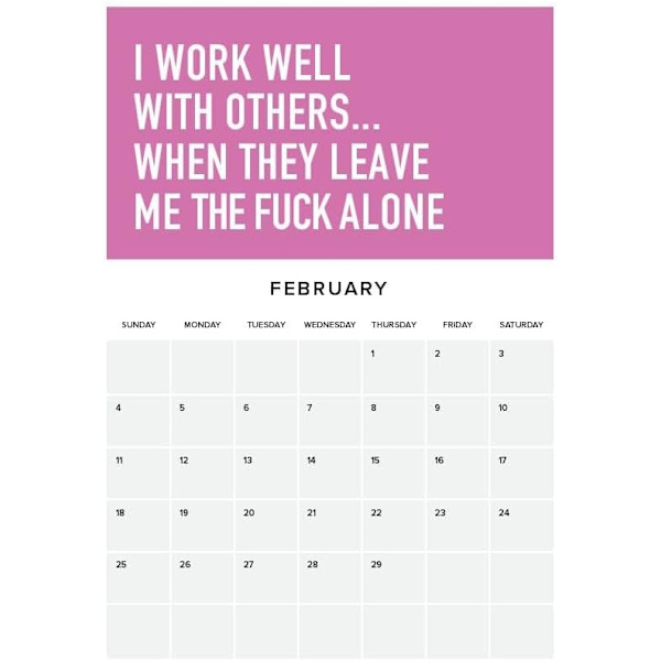 2024 Voksne er tøffe kalender, inspirerende månedlig veggkalender, 2024 voksne er ikke lett kalender(1 stk)