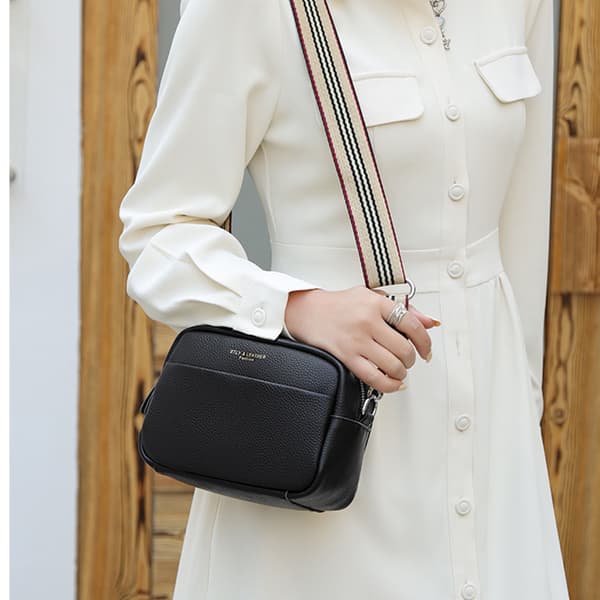 Crossbody-taske i ægte læder