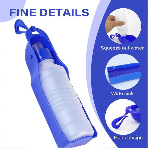 2-pack bärbara vattenflaskor för hundar, 250 ml hopfällbar vattendispenser för valppromenader