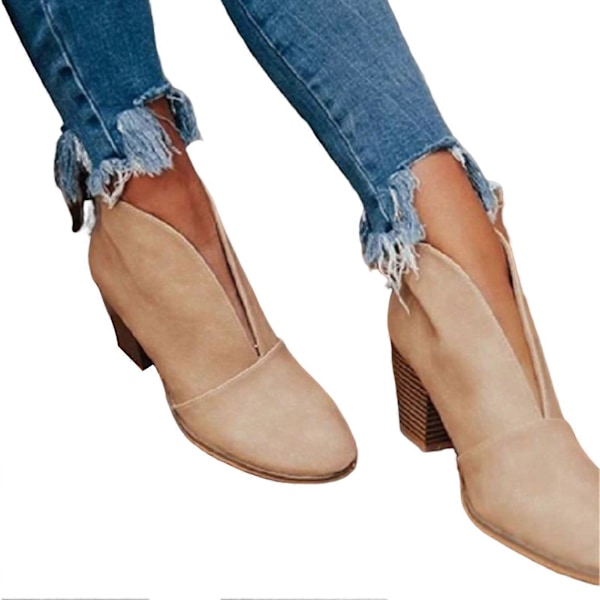Damskor Stövlar Casual Skor Bekväma Mjuka Booties för Jeans Trenchcoat Kalvbyxor Khaki 36
