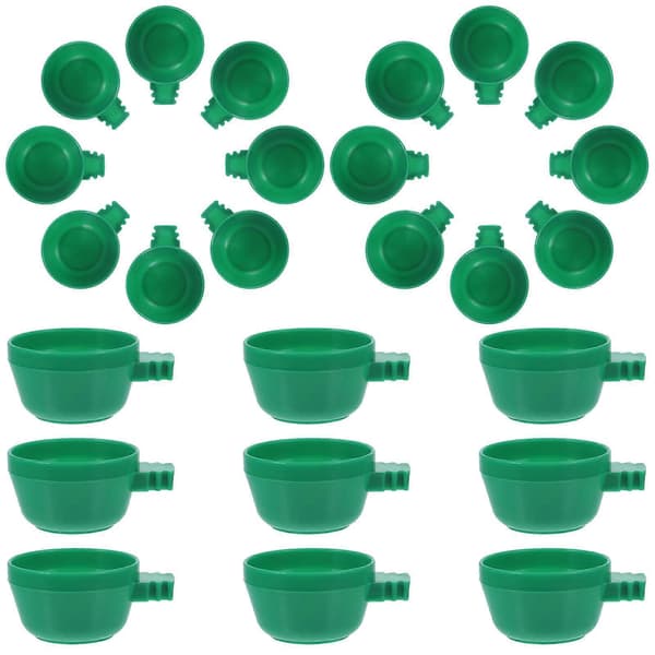 25 stk. Fuglefoderautomat Vanddispenser Multifunktionel hængeskål til papegøjer, nymfeparakitter, duer og mere – Design der gør fodring let 4.00X4.00X2.50CM Green