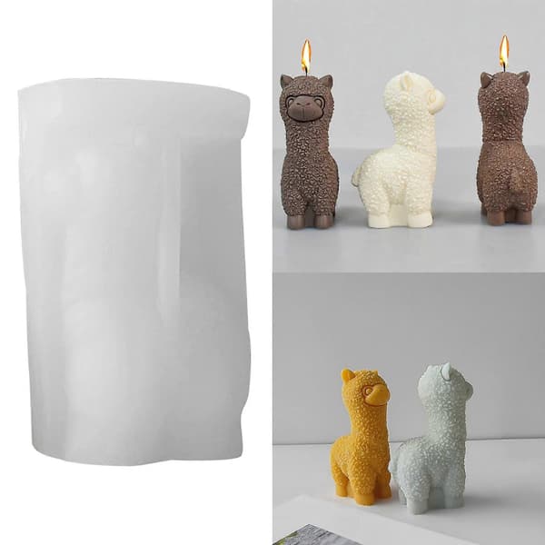 Holdbar 3D Alpaka Lysform Genanvendelig Dyreduftlys Silikoneform til DIY Aromaterapi Duftlysforme
