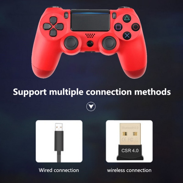 Trådlös spelkontroll Styrenhet Bluetooth Dual Head Gamepad Joystick Gamepad kompatibel med Game Console 4-röd