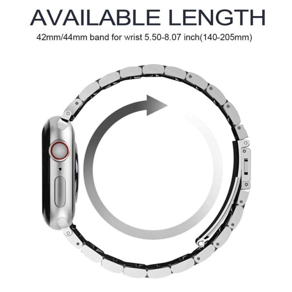 Kompatibel Apple Watch Band 38mm-40mm/42mm-44mm Ersättningsmetallband i rostfritt stål -42-44mm guld