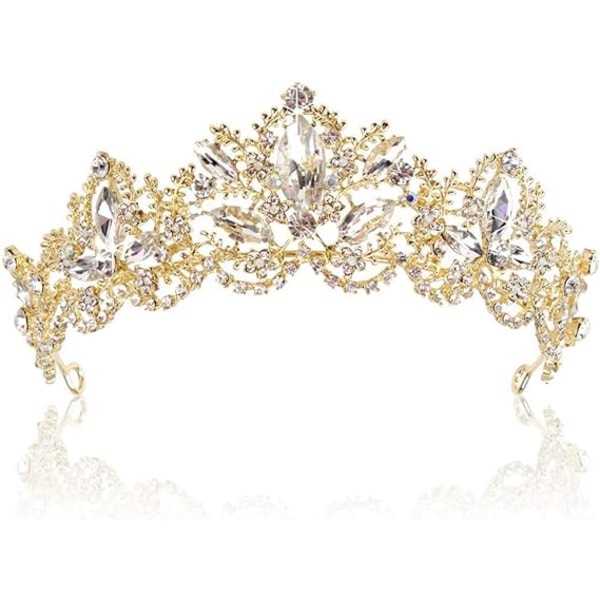 European Bride Crown, Sen-serien Bröllopskrona, Performance-smycken, Bröllopsklänningstillbehör, Legeringskrona, Kristallhuvudbonader