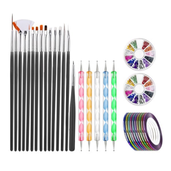 Nail Art Set Spot Drill Set - Black Stick Penmake up