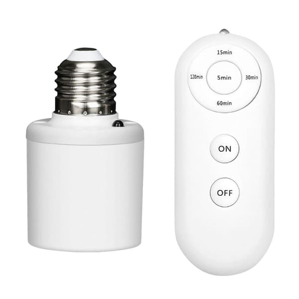 E27 Remote Control Light Holder Smart Wireless Lamp Holder with Timer (15/30/60/120min)