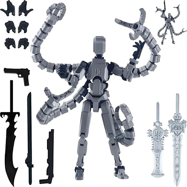 Ferdigmontert 18,3 cm T13 Actionfigur 3D-printet Multi-ed A7 A7