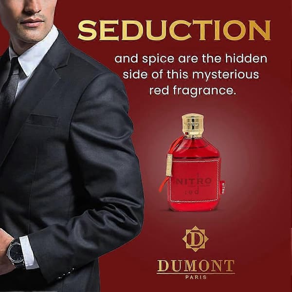 Dumont Nitro Red Parfym 100ml Arabisk Dubai Långvarig Röd Flaska