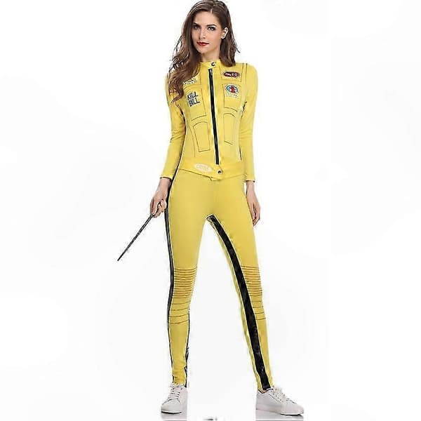Kill Bill Brud Gul Jumpsuit Cosplay Kostym för Kvinnor