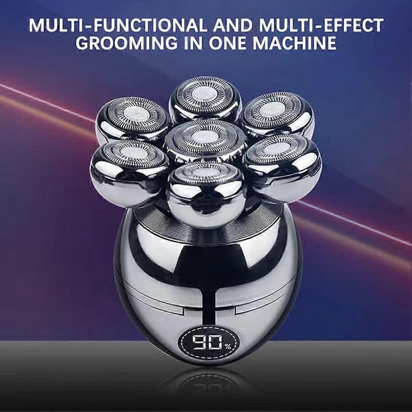 Multifunktionel skægtrimmer til skaldede mænd - USB-genopladelig, præcisionsbarbering til ansigt, hoved og krop, perfekt til den daglige plejerutine Bundle
