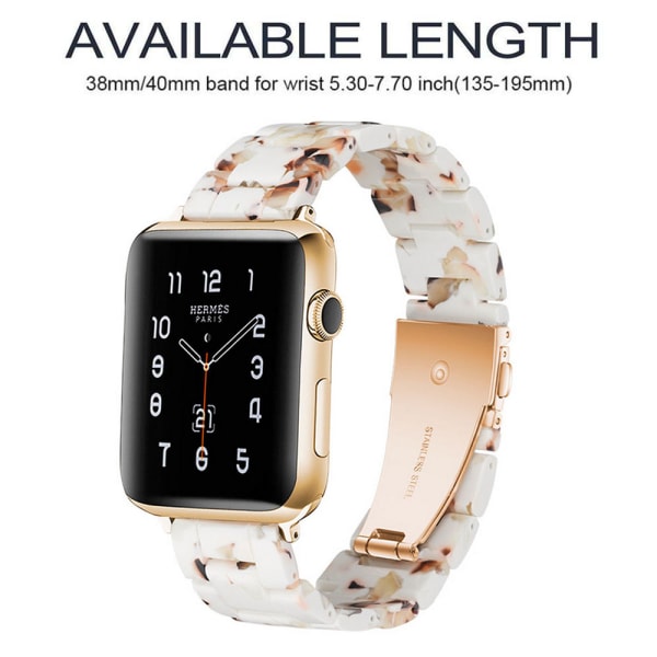Kompatibel med Apple Watch Band 38-40 mm/42-44 mm Series 5/4/3/2/1, Slim Resin Armband -38-40 mm-nougat