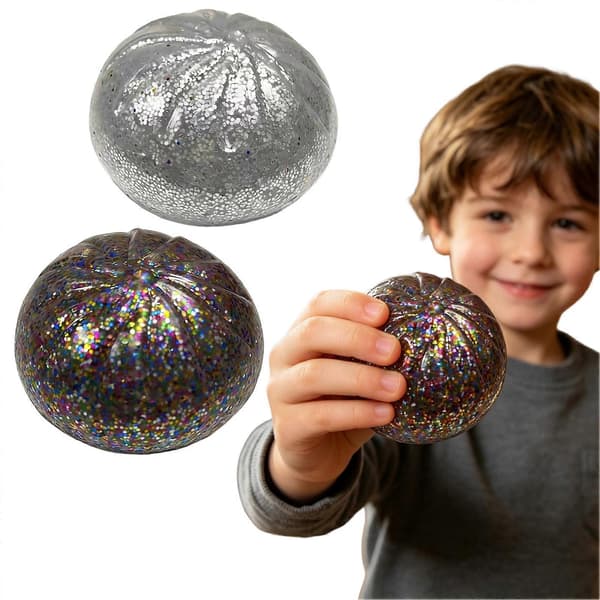 Glitter Dumpling Squeeze Toy TPR – Perfekt för Fidget & Sensorisk Lek – för Förbättrad Fokus Silver