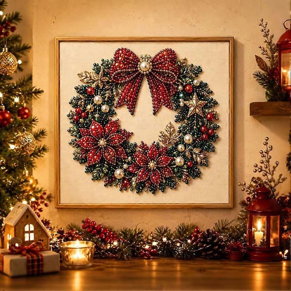 DIY jule-kreativitetssæt til voksne. Perfekt julepynt til hjemmet. Håndlavet julegaveudstilling 23 Ruby Reindeer