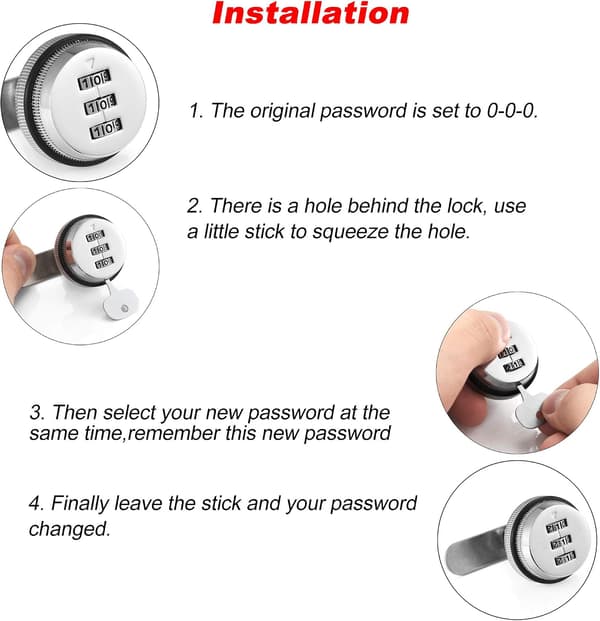 Combination Cam Lock Security Lock - A Set of 2 Coded Locks for Securing Cabinets, Drawers, Mailboxes, Doors, and Furniture.