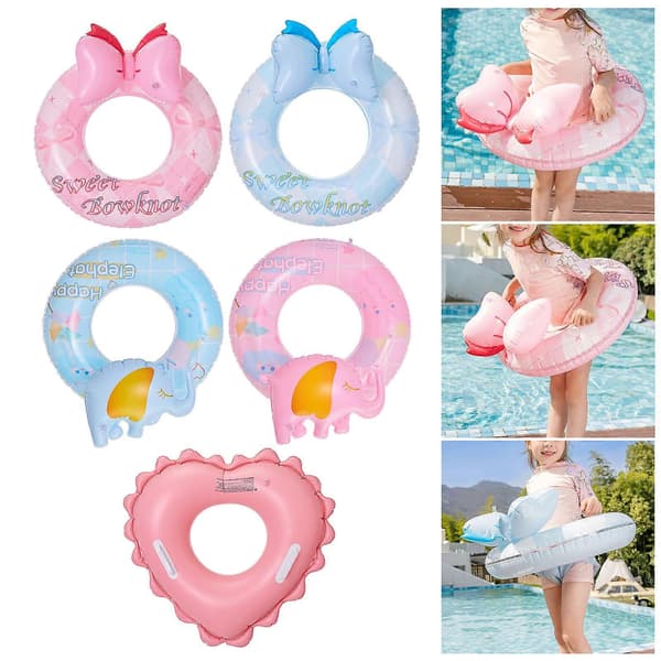 Bowknot Pool Hoop Simring Uppblåsbara Simringar Uppblåsbara Pool Float Bowknot Simringar pink heart