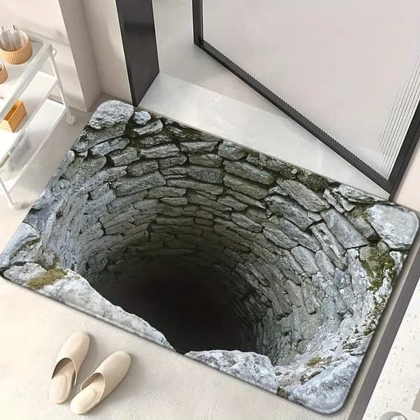 3D Halloween Doormat - Optical Illusion, Non-Slip, Microfiber, Machine Washable 50x80cm