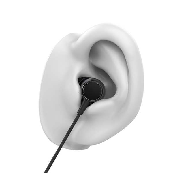 Trådbundna hörlurar In-Ear-hörlurar med mikrofon, hörlurar med mikrofon och volymkontroll-svart