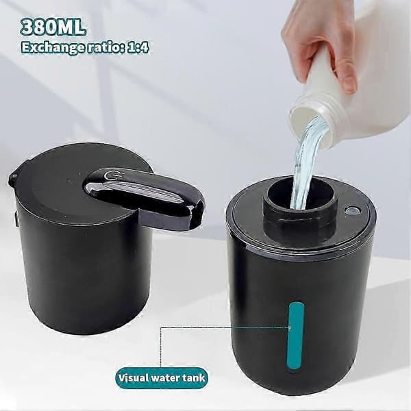 Automatisk sæbedispenser 380ML Berøringsfri flydende sæbedispenser USB genopladelig skumsæbedispenser til badeværelse B