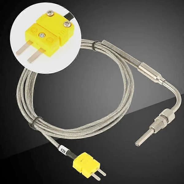 1250 C Grader Högtemperatursensor Gänga EGT Rostfri Sond K Typ 2m Termoelementrör Temperaturregulator