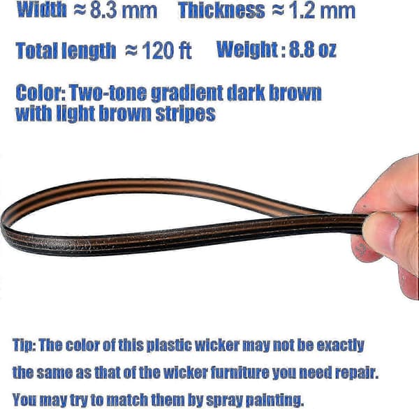 Flet Reparationssæt 37m 120ft To-tonet Gradient til Reparation af Havestole Brown