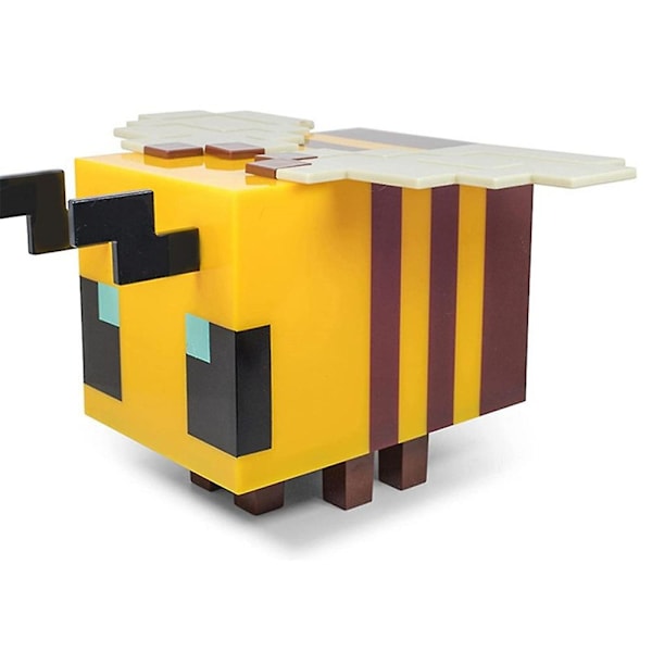 Minecraft Gul Bi-Ornament LED Stämningslampa, Sängbordlampa för Skrivbord, Heminredningstillbehör, Videospelare Kreativa Gåvor
