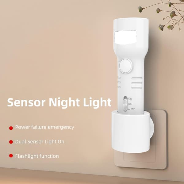Smart Plug Nattlys - Skumringssensor med 4000K Varmhvit & RGB-farger, EU-plugg (1.15W)