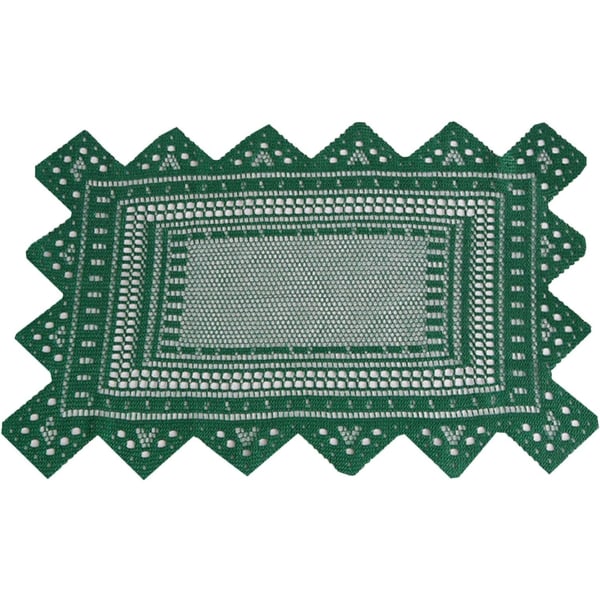 Vintage virkad ihålig spets underlägg, modern enkel duk för matbord, tekopp, filt underlägg (grön)