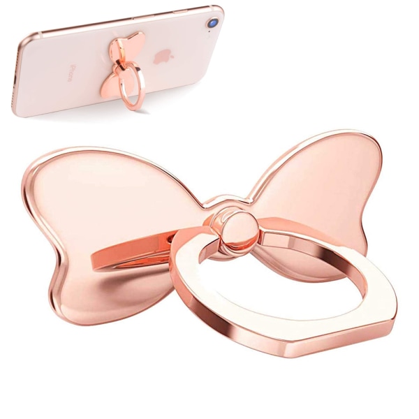 Fluga telefonhållare Ringspänne - Rose Gold. Kompatibel med iPhone Samsung Galaxy Mobile Cute Accessories
