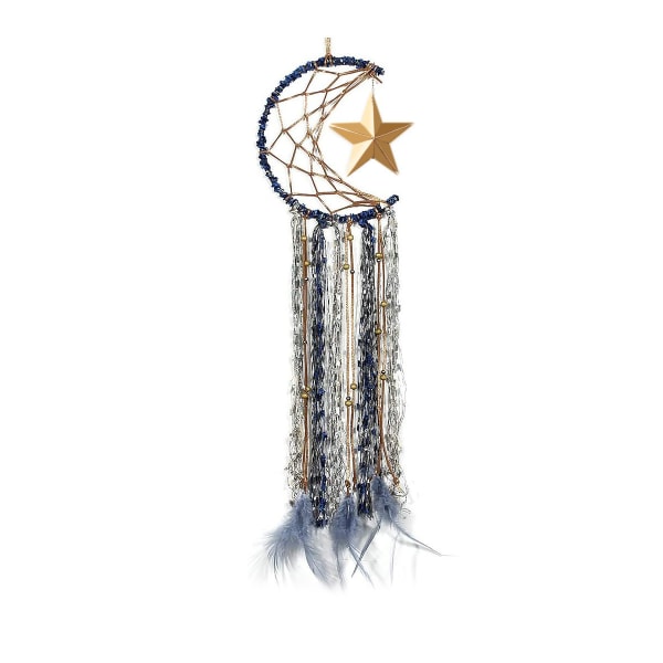 Dream Catcher Feather Hanging with Star Home Decoration Ornament Festival Gift (Moon& Star)