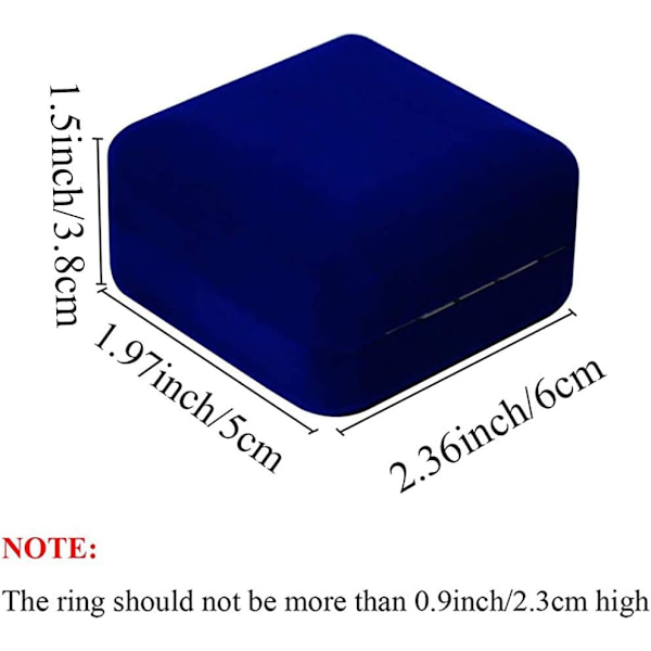 Velvet Ring Box with LED Light Ring Box for Wedding, Proposal