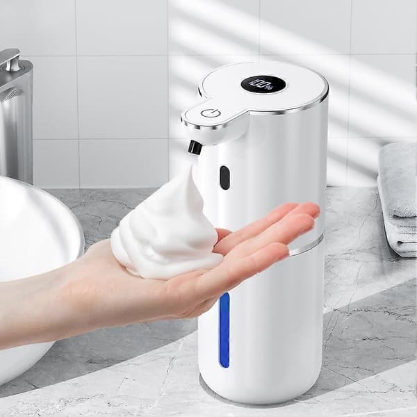 Automatisk Tvåldispenser med Digital Display, Väggmontering, Beröringsfri, 380 ml Elektrisk Skumtvåldispenser