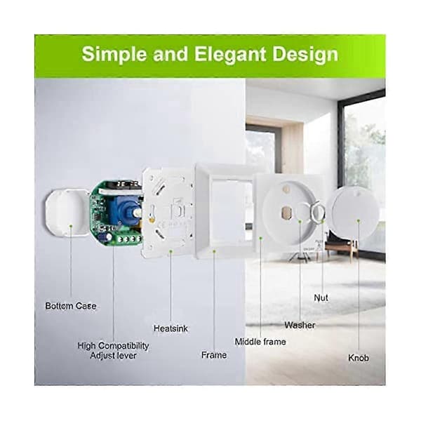 LED-lysdæmper, forsænket lysdæmper til dæmpbare LED og halogen, 5-300 W lysdæmper LED, Ph