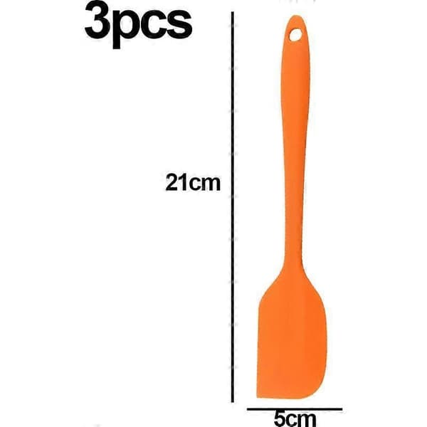 Silikonspatel, matlagnings- och bakredskap, set om 3, orange