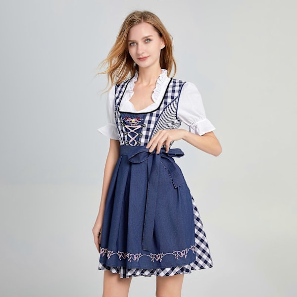 Kvinnors Tyska Dirndl Klänning Bayerisk Oktoberfest Kostymer Halloween Öl Hembiträde Kostymer 38