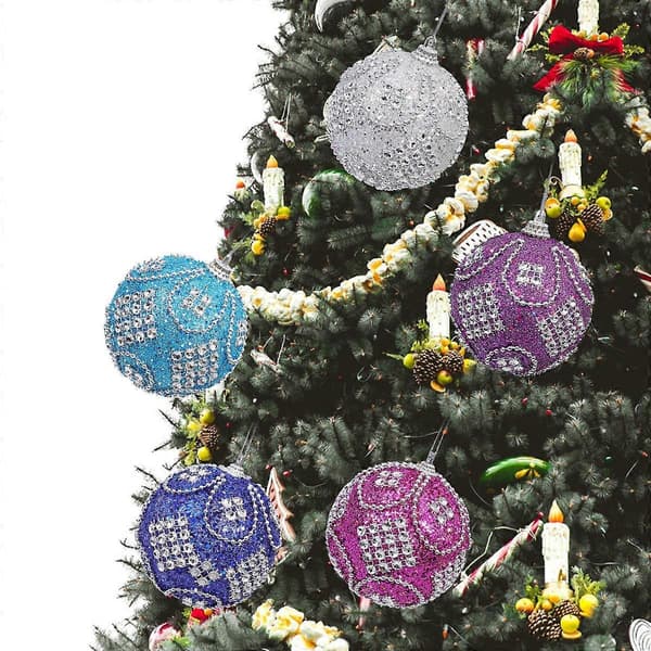 Juleophæng kugler til træpynt 3 stk. himmelblåt sæt