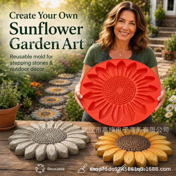Stepping Stone Mold, DIY Garden Path Mold, Reusable Concrete/Cement Casting Mold