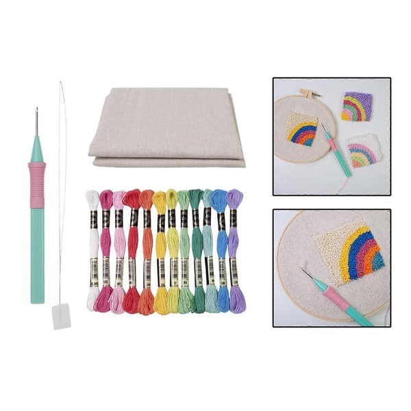 Punch Needle Broderisæt Punch Needle Sæt Bærbart Punch Needle Værktøj til DIY A